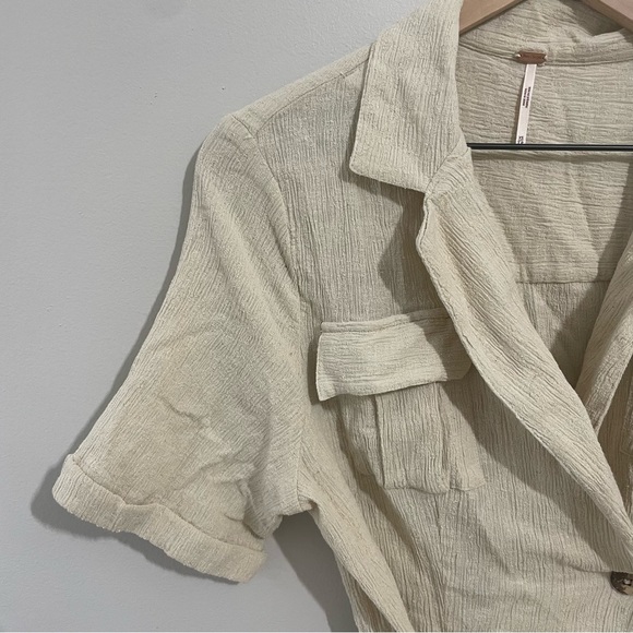 Free People Clementine Linen Wrap Dress Sz XS - Picture 5 of 9